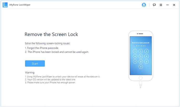 iPhone Lock Wiper starten