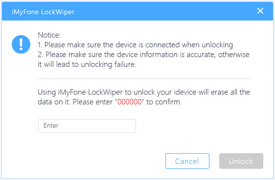 confirm unlocking