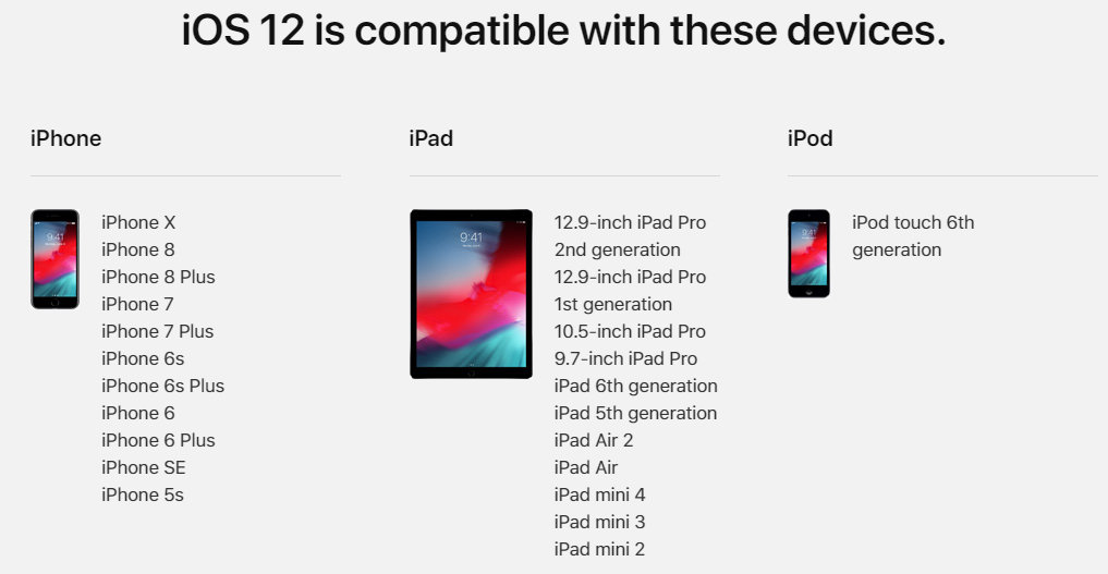 ios 12 supportable devices