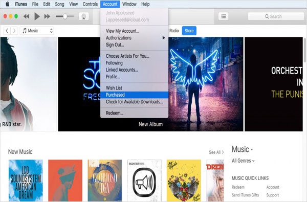 recover deleted purchased some music with iTunes