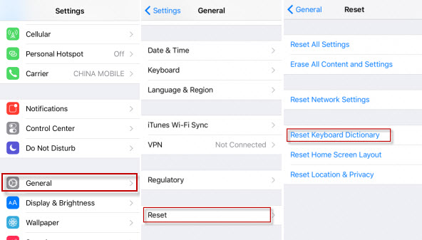 reset iphone keyboard