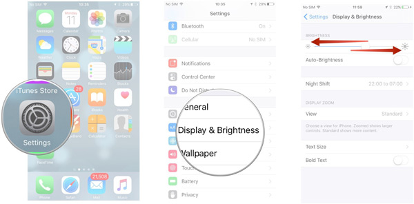 iphone adjust brightness