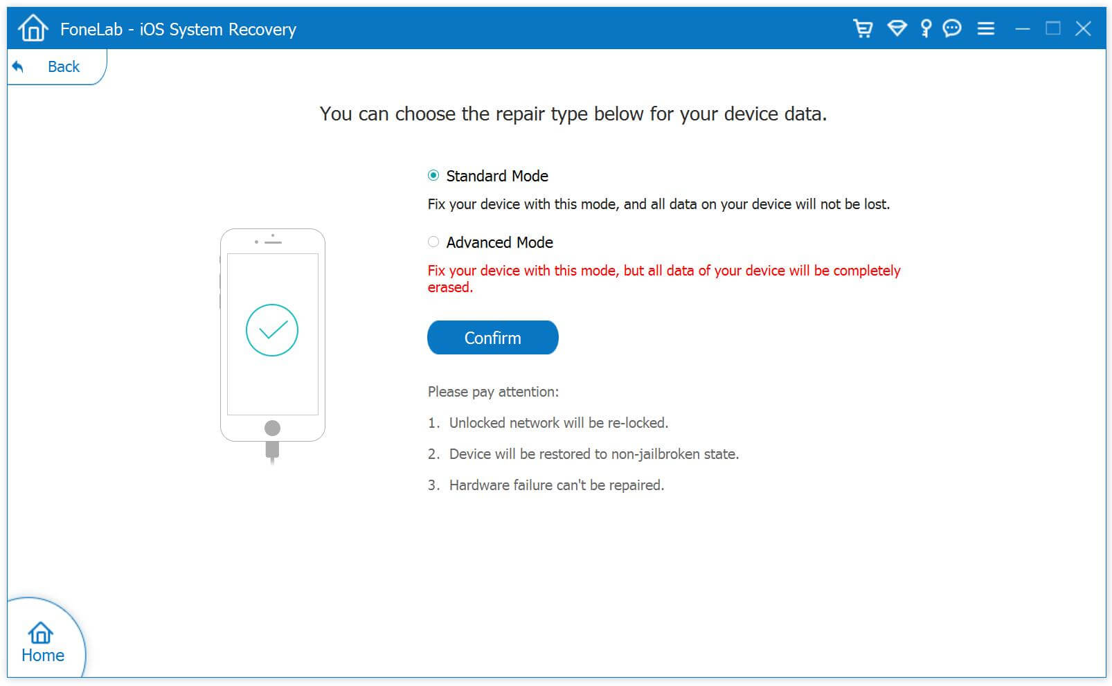 select fix mode