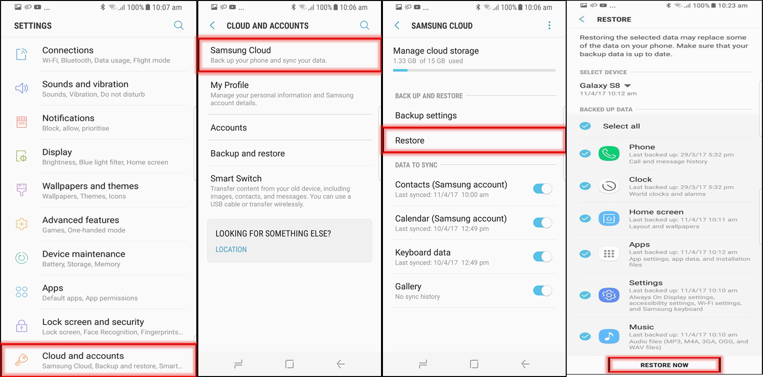 restore contacts from samsung cloud