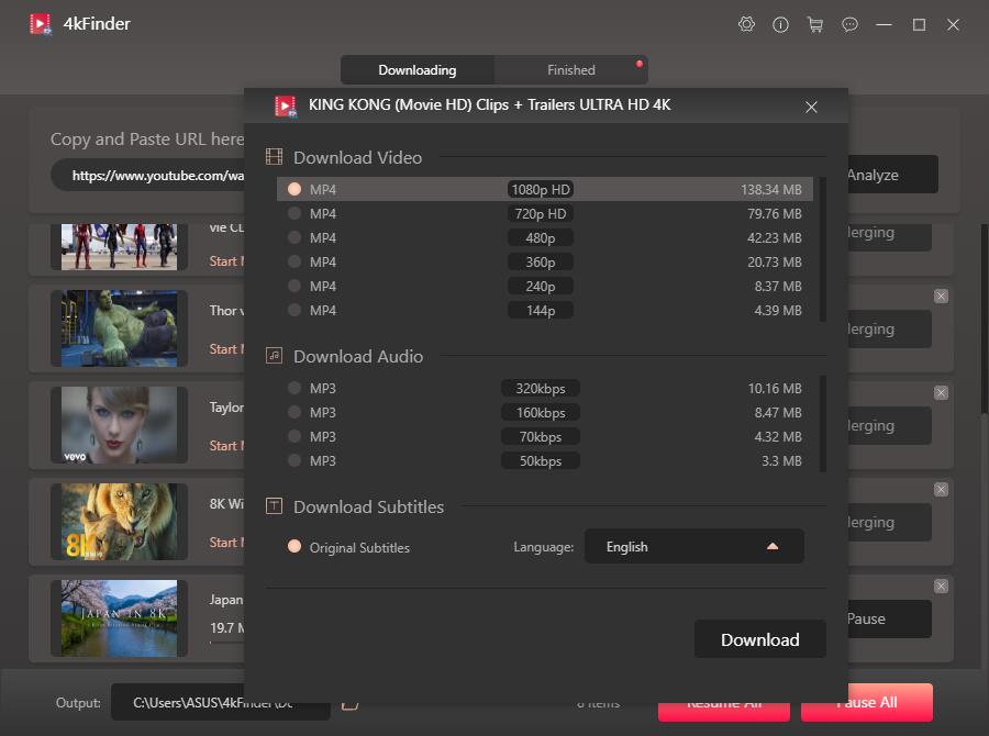 Select MP4 Format and Resolution