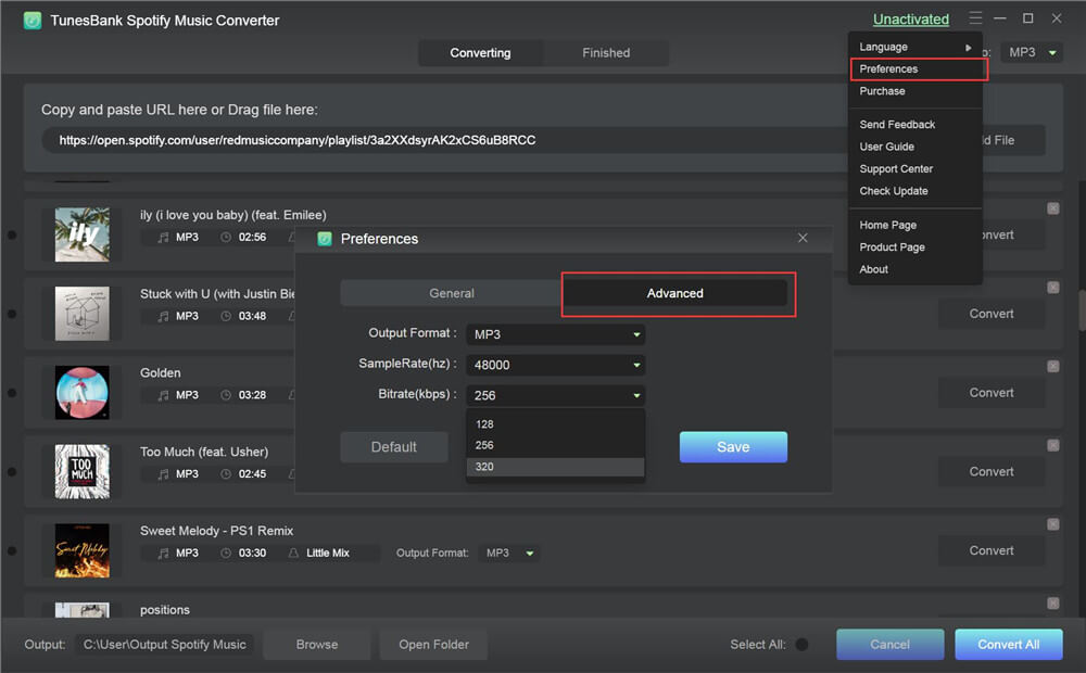adjust output quality